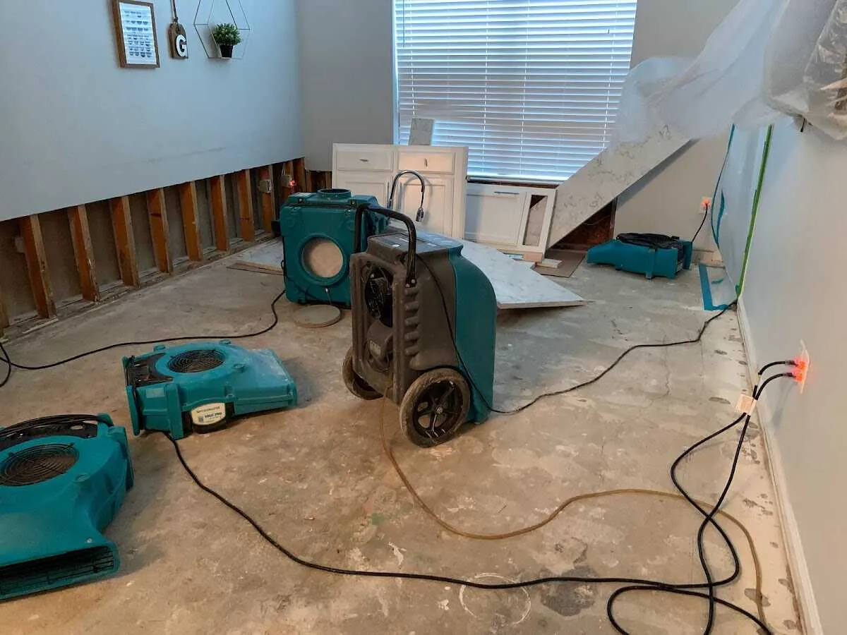 Dehumidifier in flood-cut room for Water Extraction & Removal in Imperial